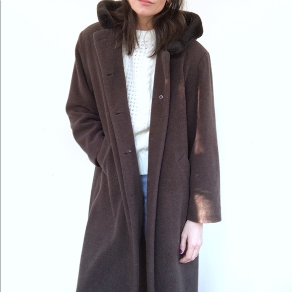L.L. Bean Jackets & Blazers - Vtg L.L.Bean long wool blend chocolate brown coat